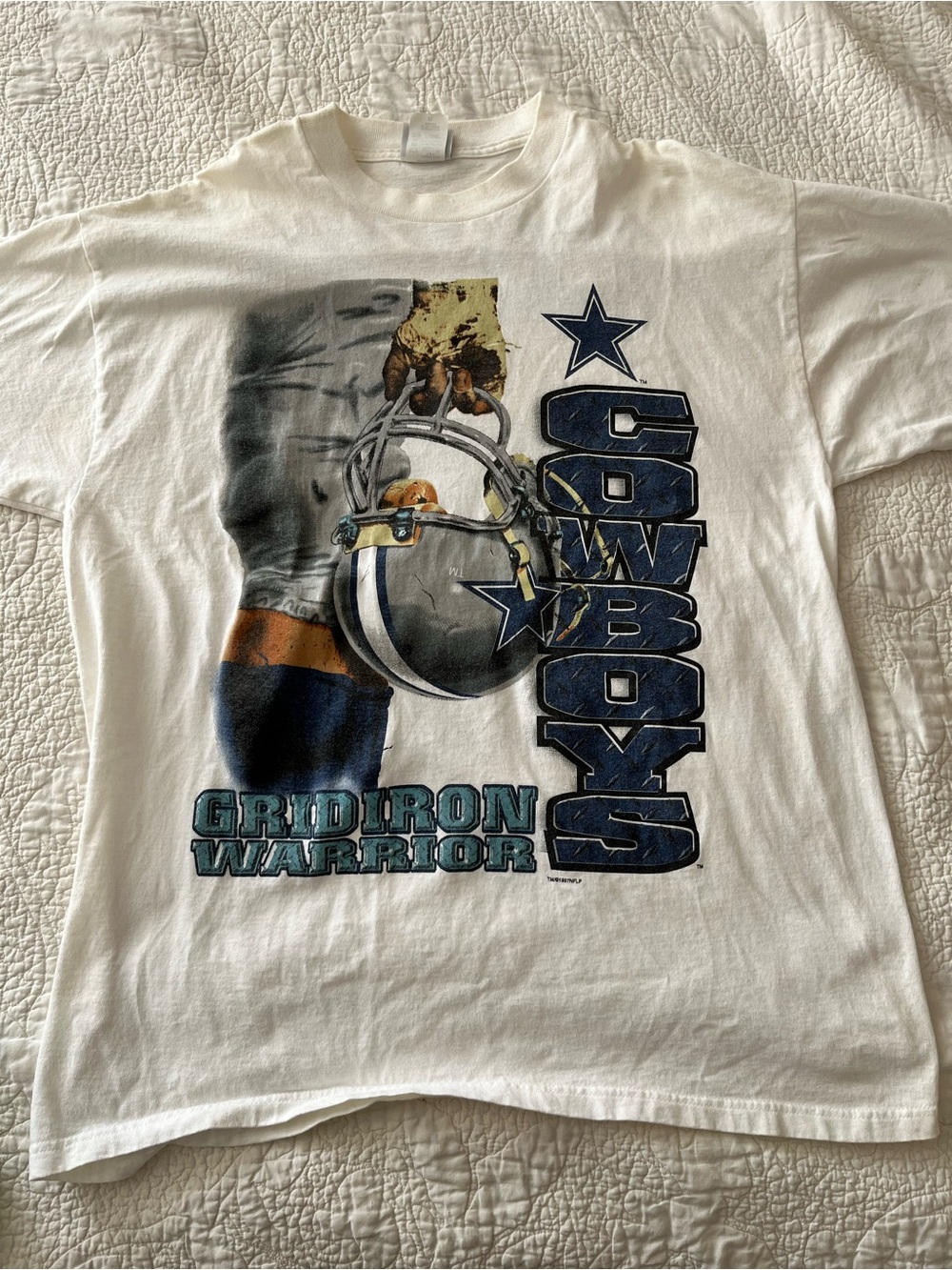 Vintage 1997 Dallas Cowboys “Gridiron Warrior” Double Sided T Shirt Size XL.RARE